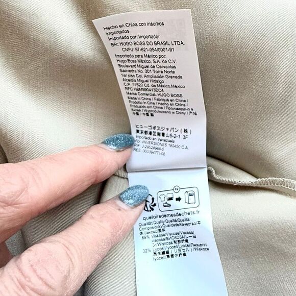 NWT BOSS “Dawida” satin cowl neck midi dress in champagne gold Size 8 - Picture 16 of 16